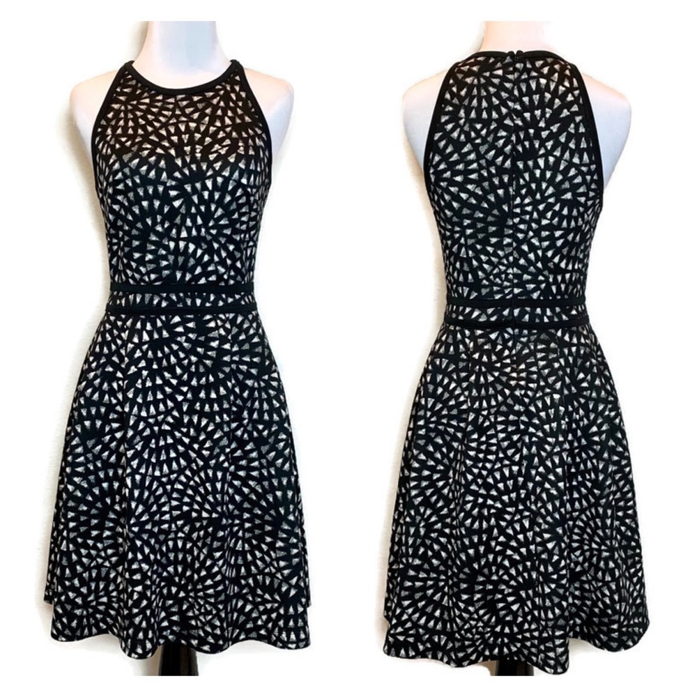 Mossimo High Neck Fit & Flare Geometric Dress XS